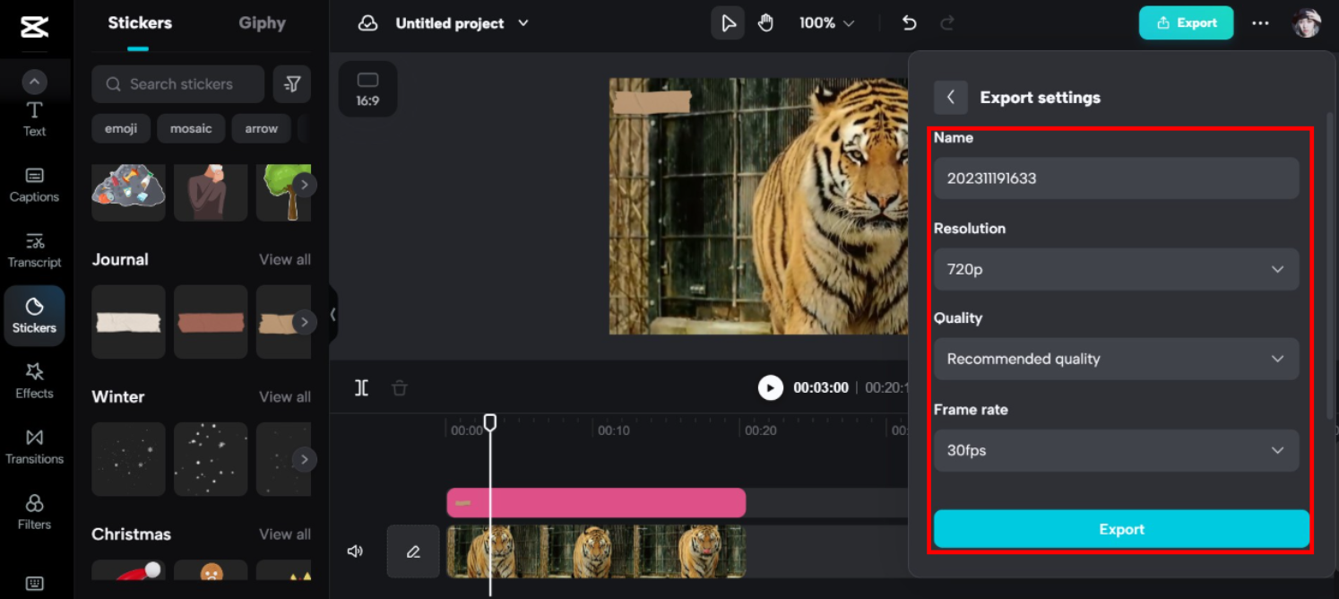 Export and share