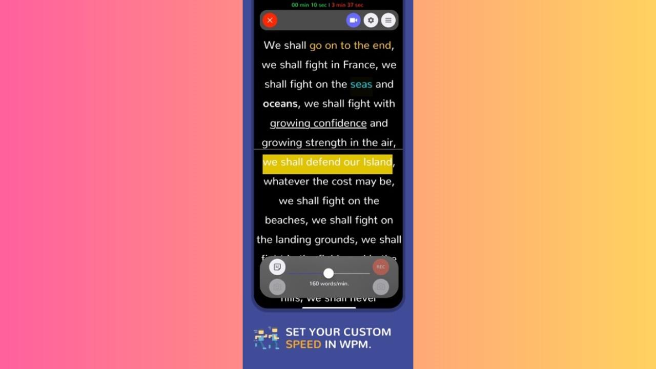 Teleprompter pro app interface