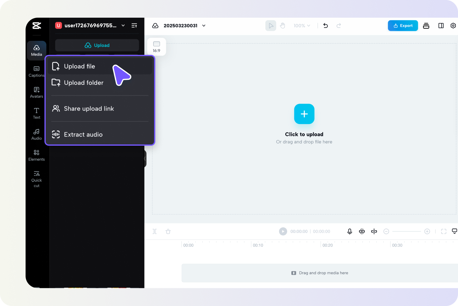 Upload a video