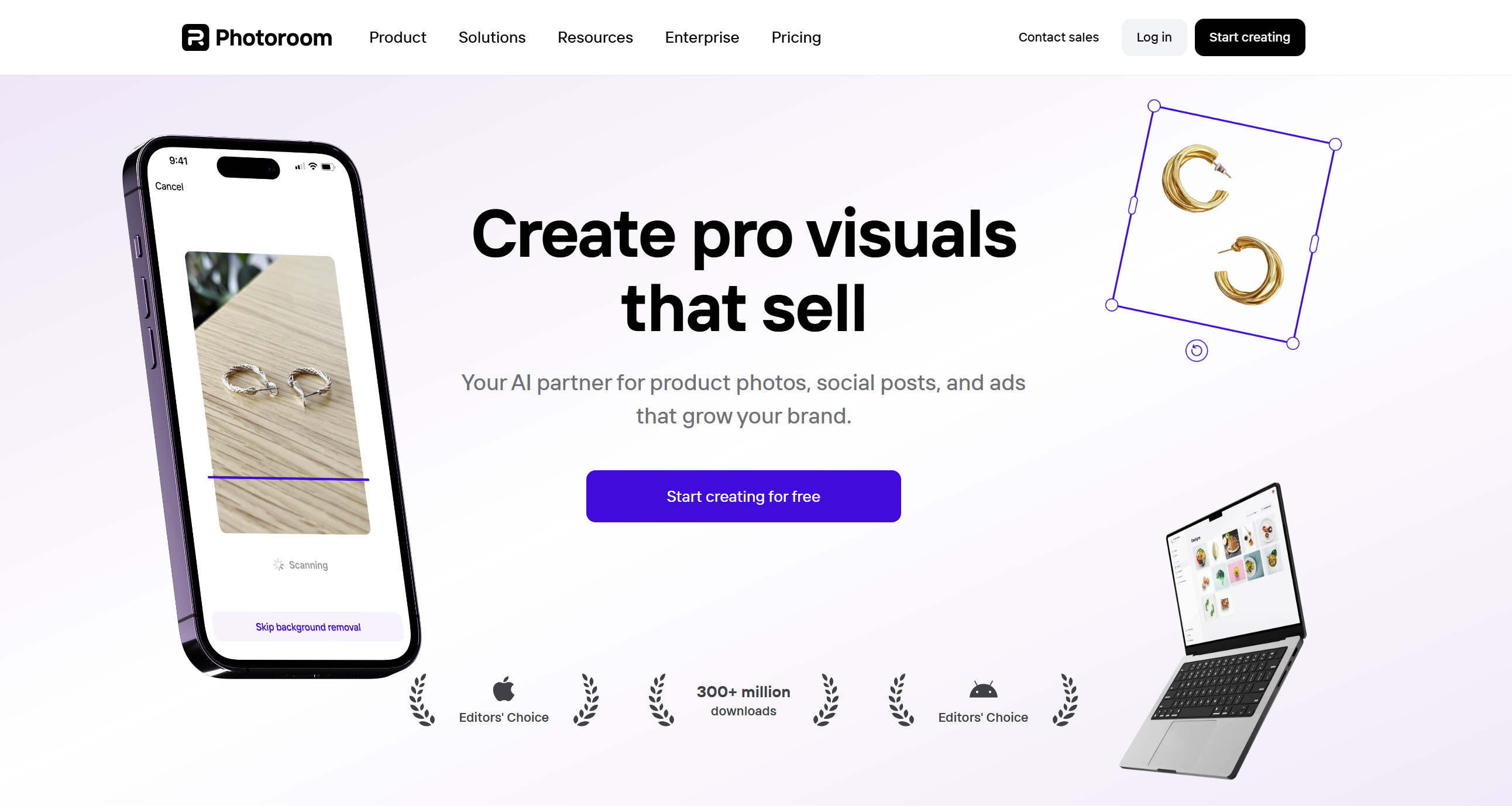 Interface of Photoroom - a diverse tool for editing images