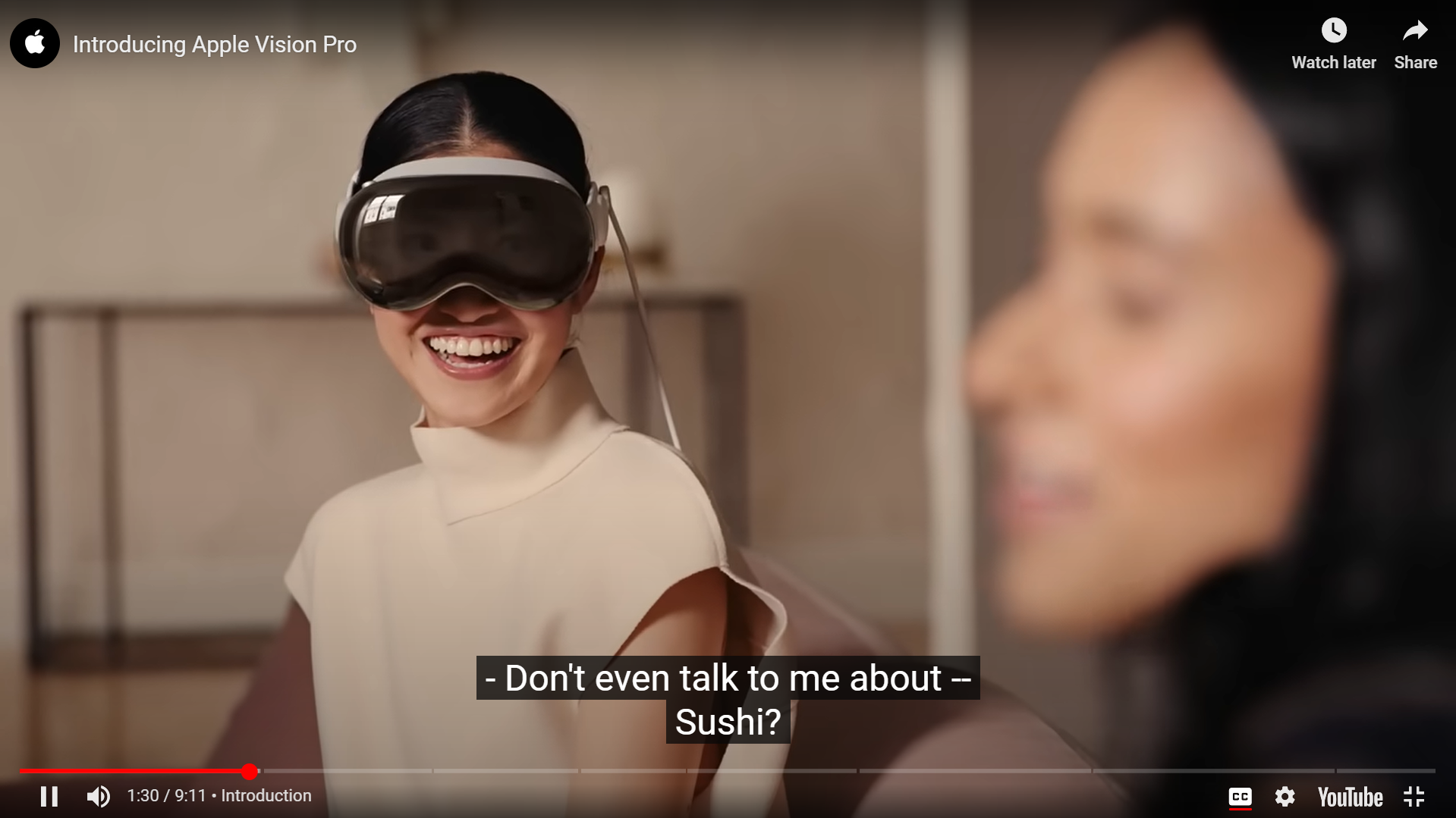 Apple Vision Pro ad highlighting product features