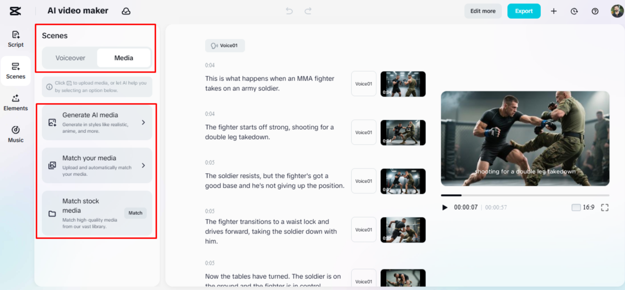 Medien ersetzen im KI-Video-Editor von CapCut