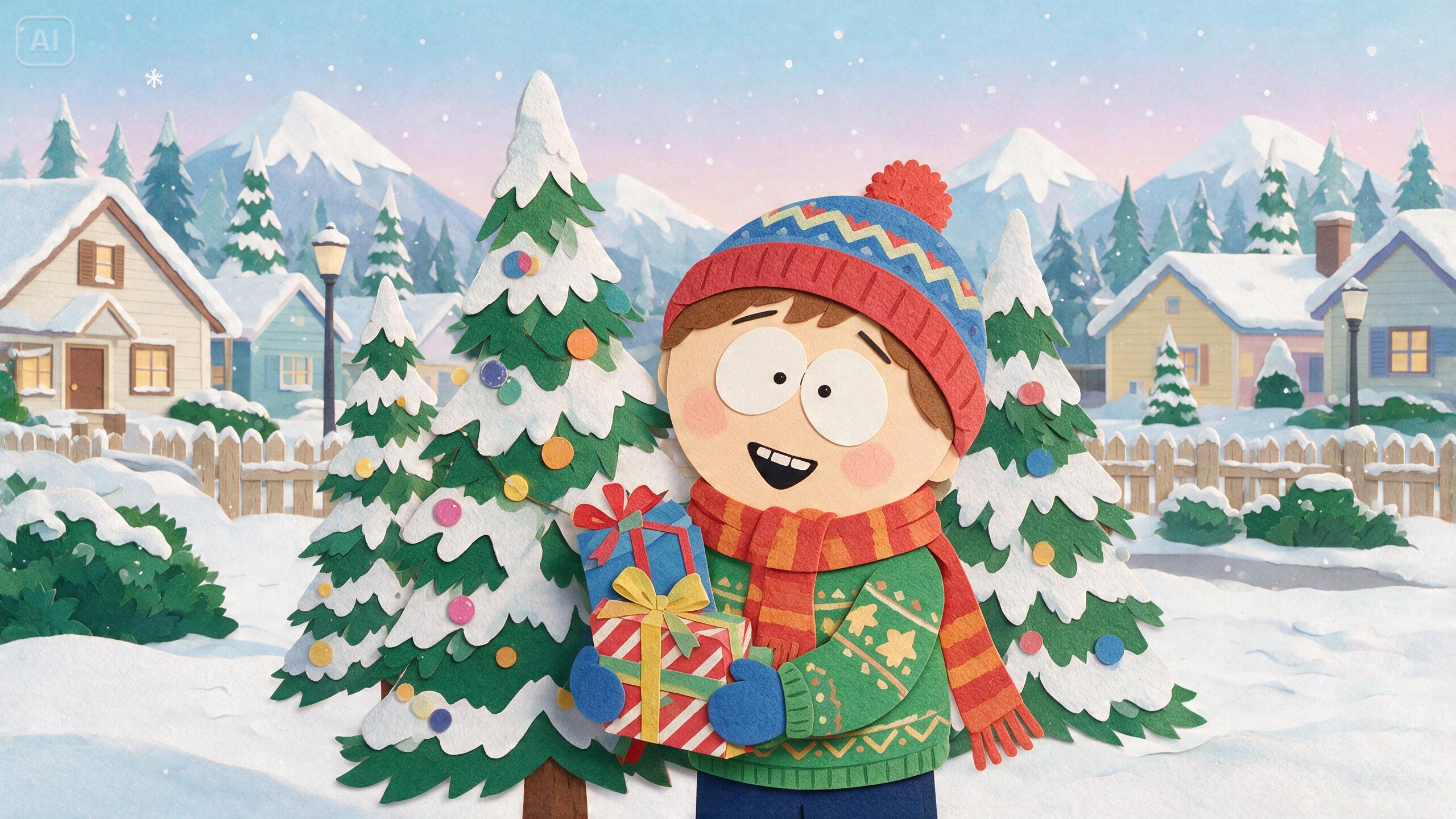 Prompt for a South Park holiday-themed character