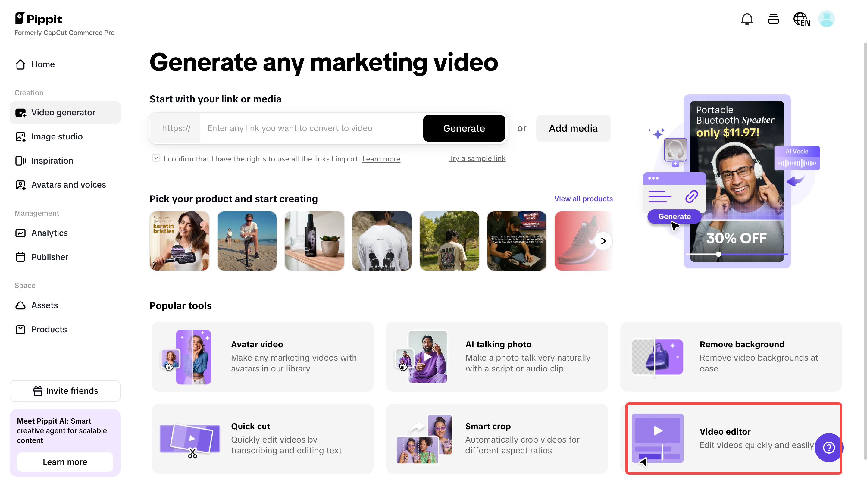 Upload your audio or video file