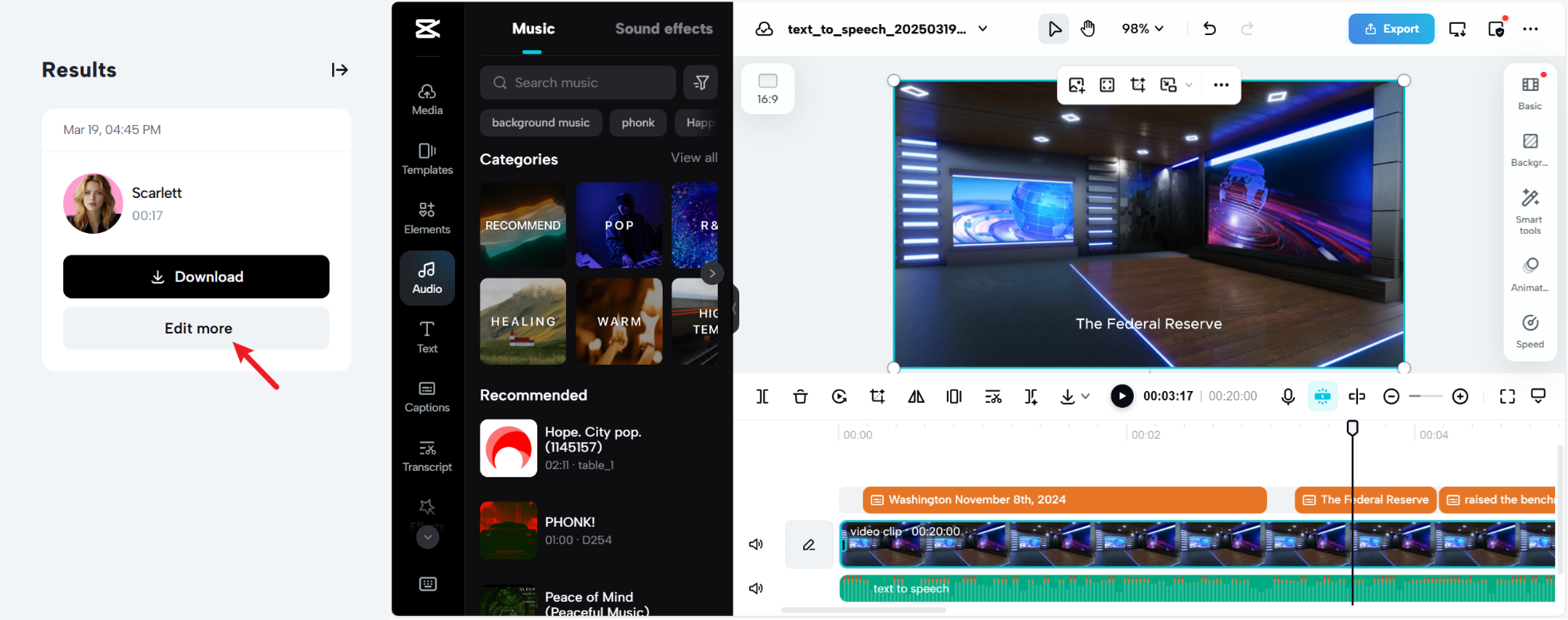 CapCut Web video editor