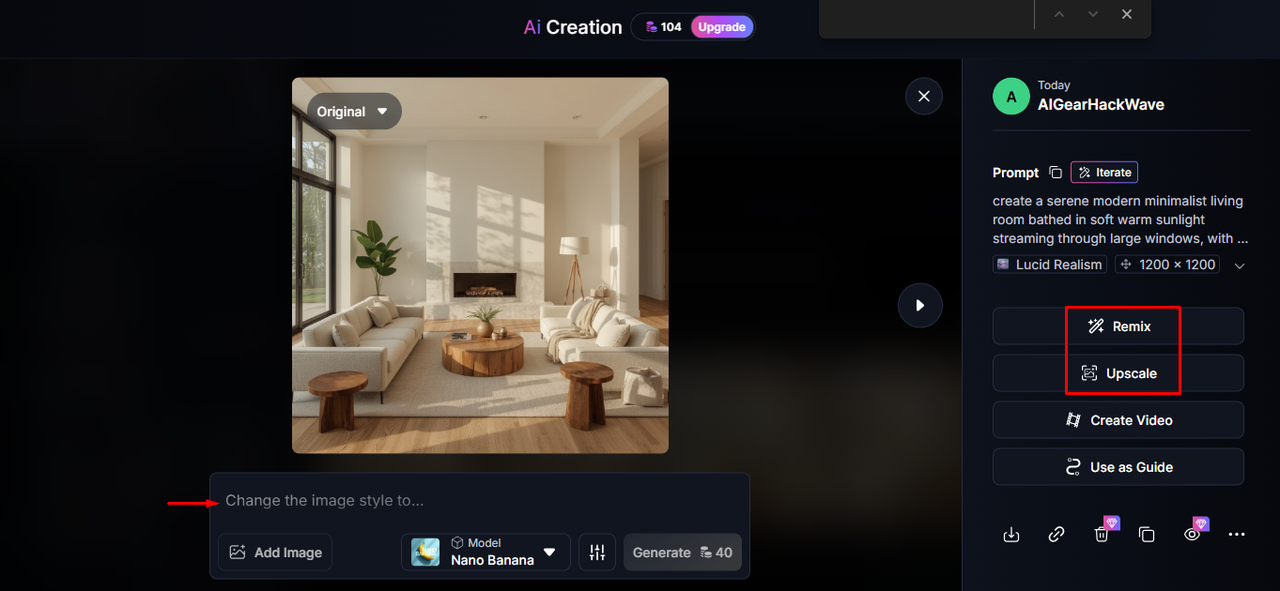 Leonardo AI-generated image and editing tools
