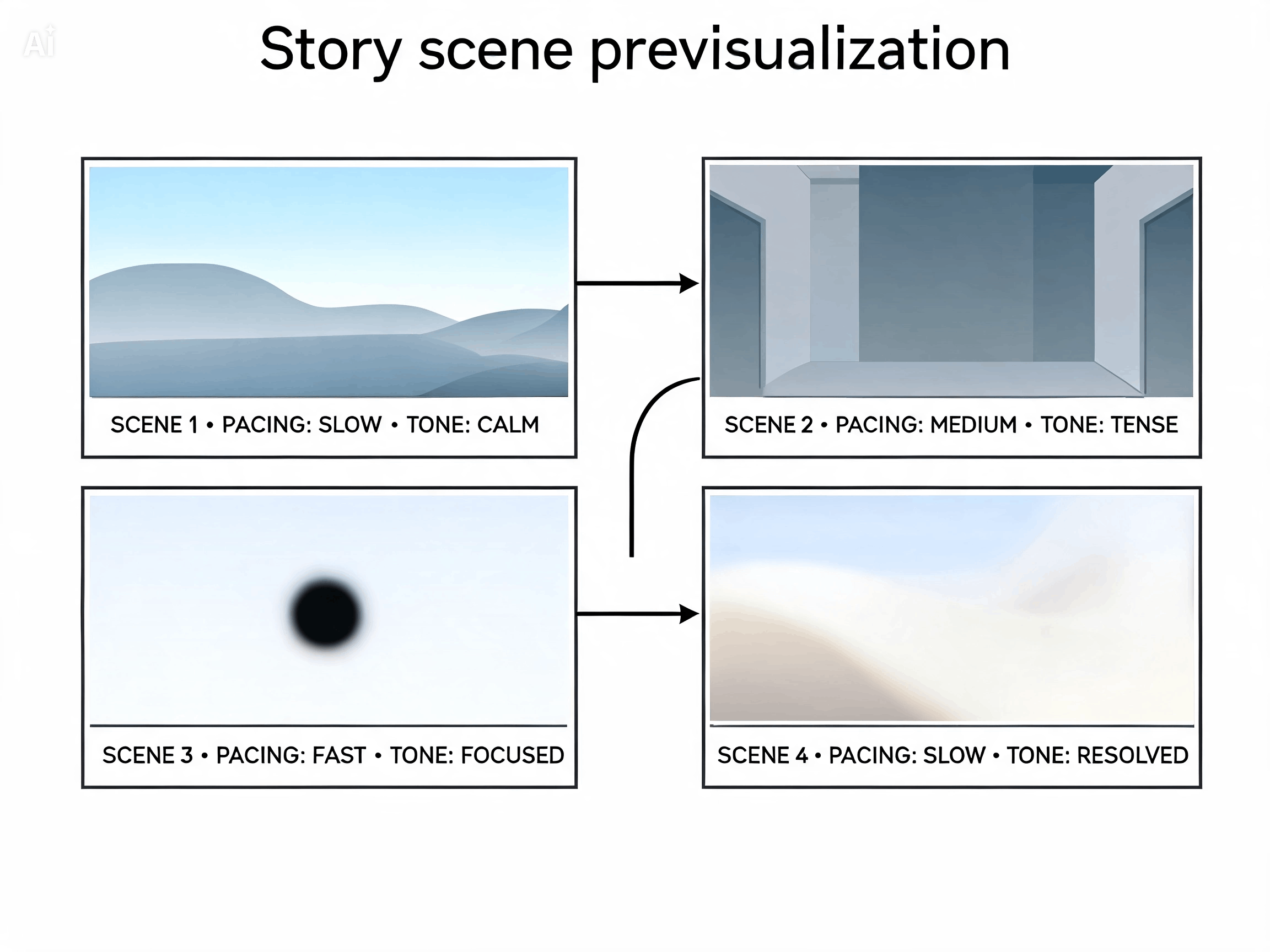 Story scene previsualization
