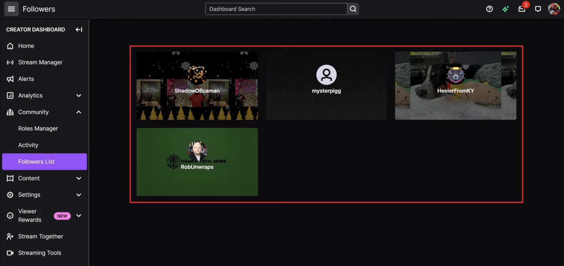 View the followers list