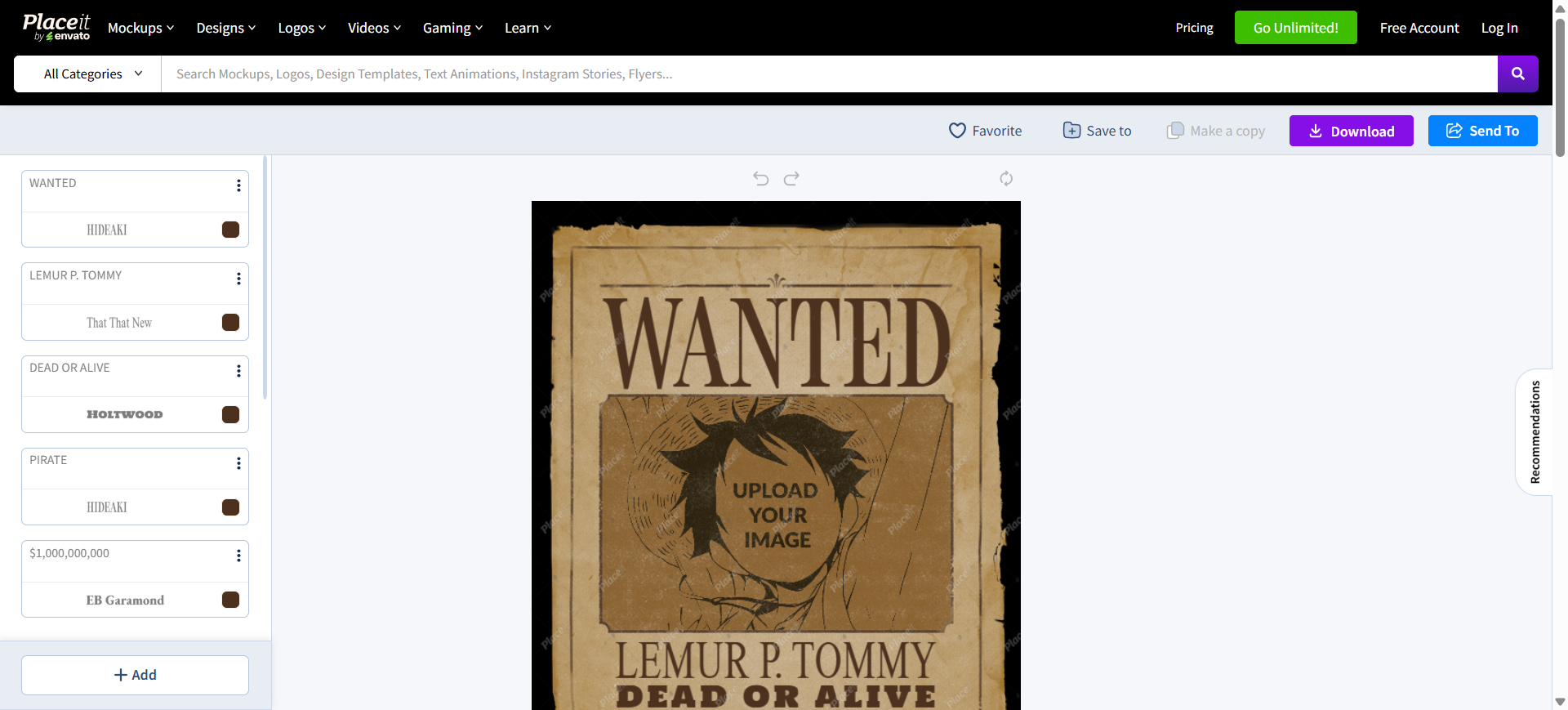 One Piece wanted poster font