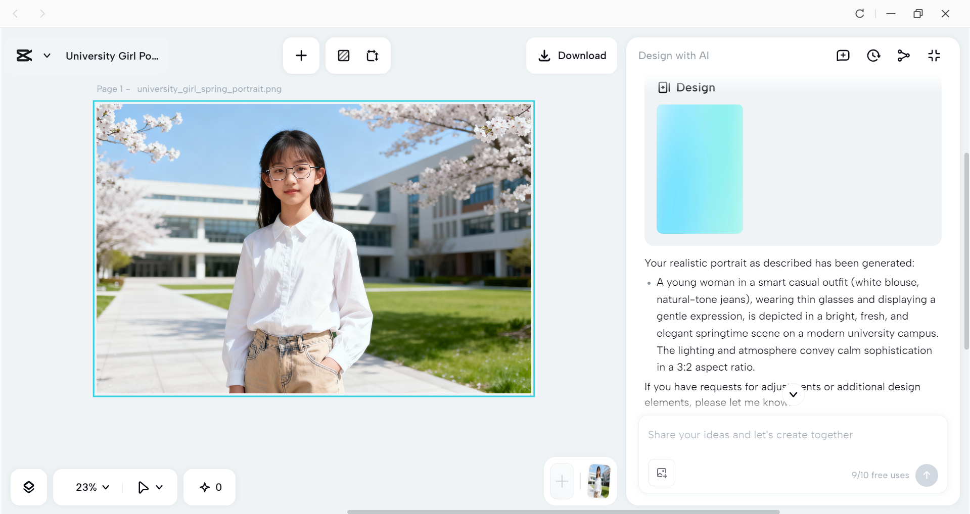 Editing the image with text prompts into the CapCut desktop Video editor