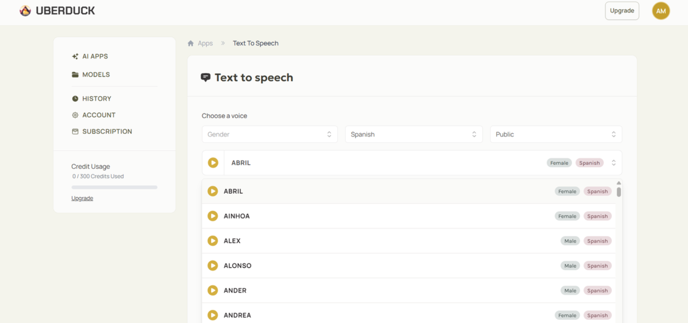 Uberduck.واجهة الذكاء الاصطناعي.
