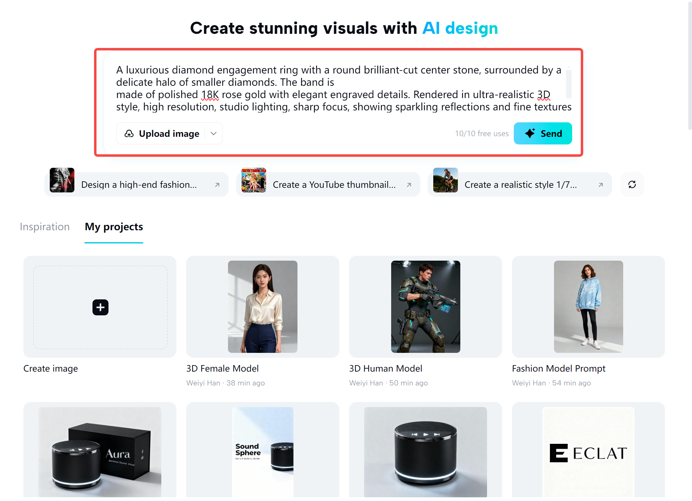 Entering the prompt on the CapCut desktop video editor