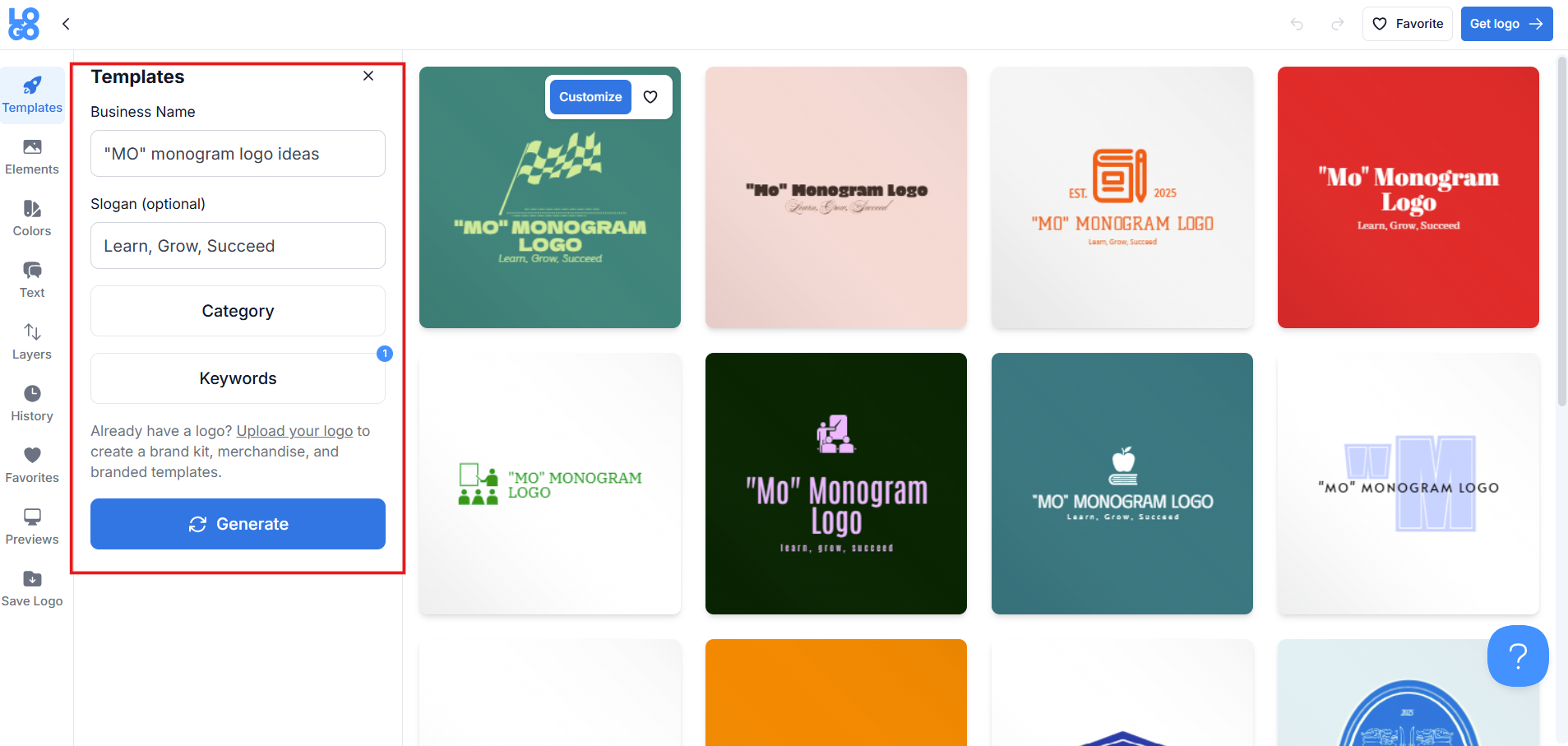 How to design monogram logo with LOGO