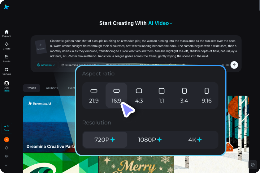  Choose Seedance 2.5 and adjust video settings
