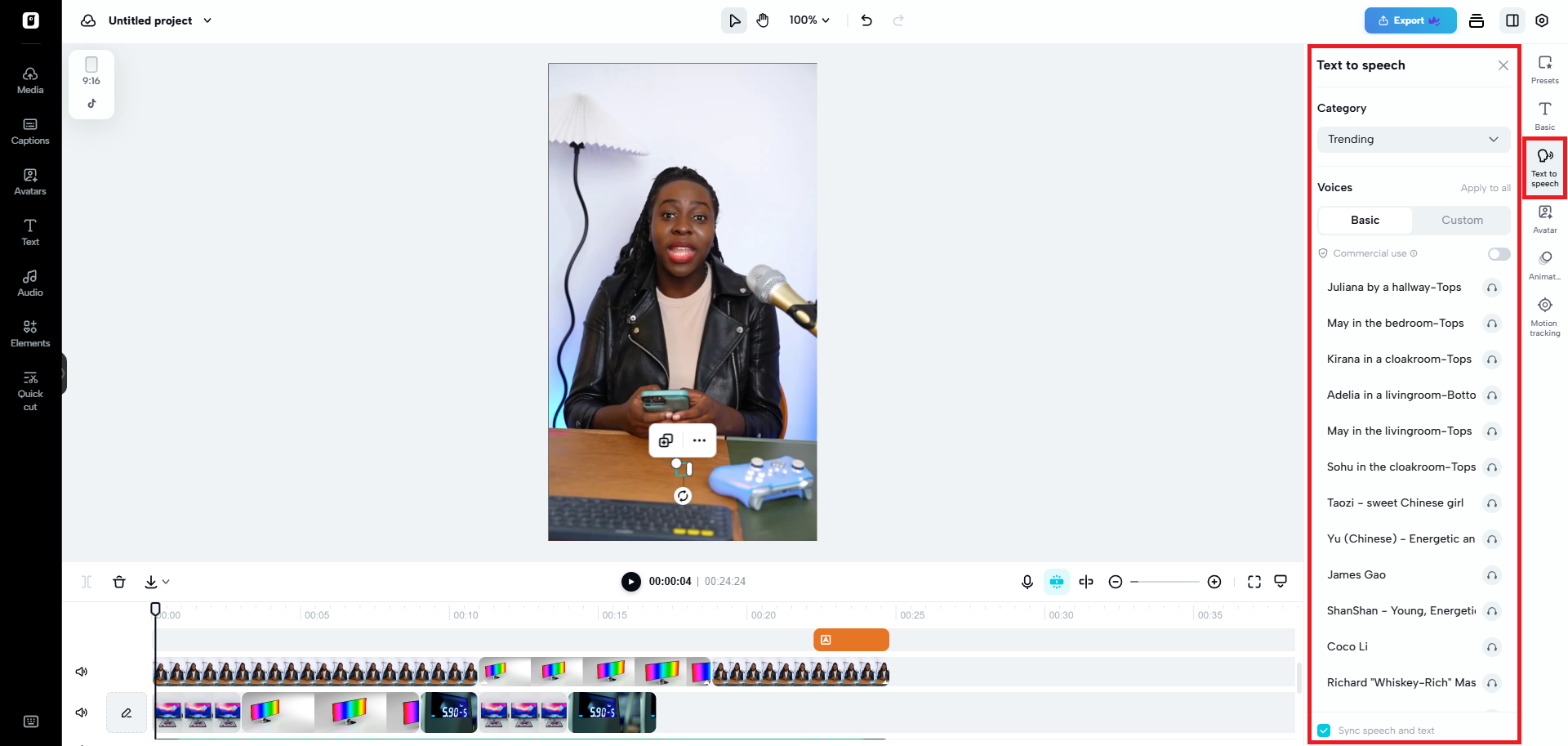 Text-to-speech narration