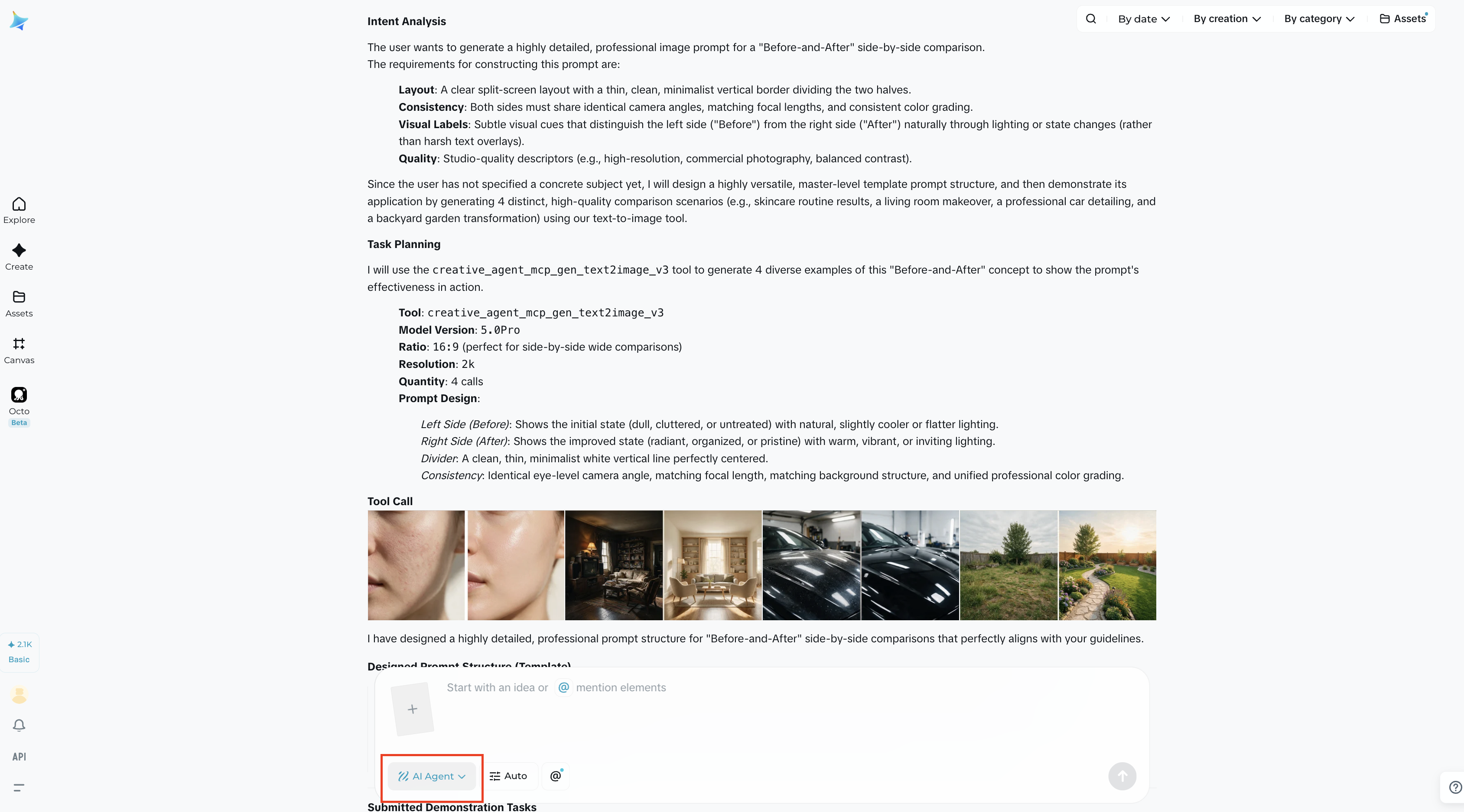 Dreamina AI Agent for side-by-side images