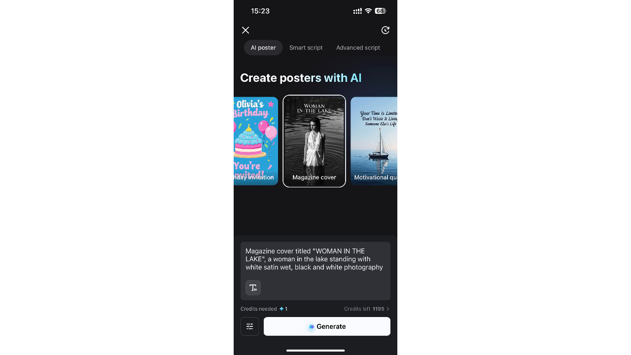 Insira seu prompt criativo