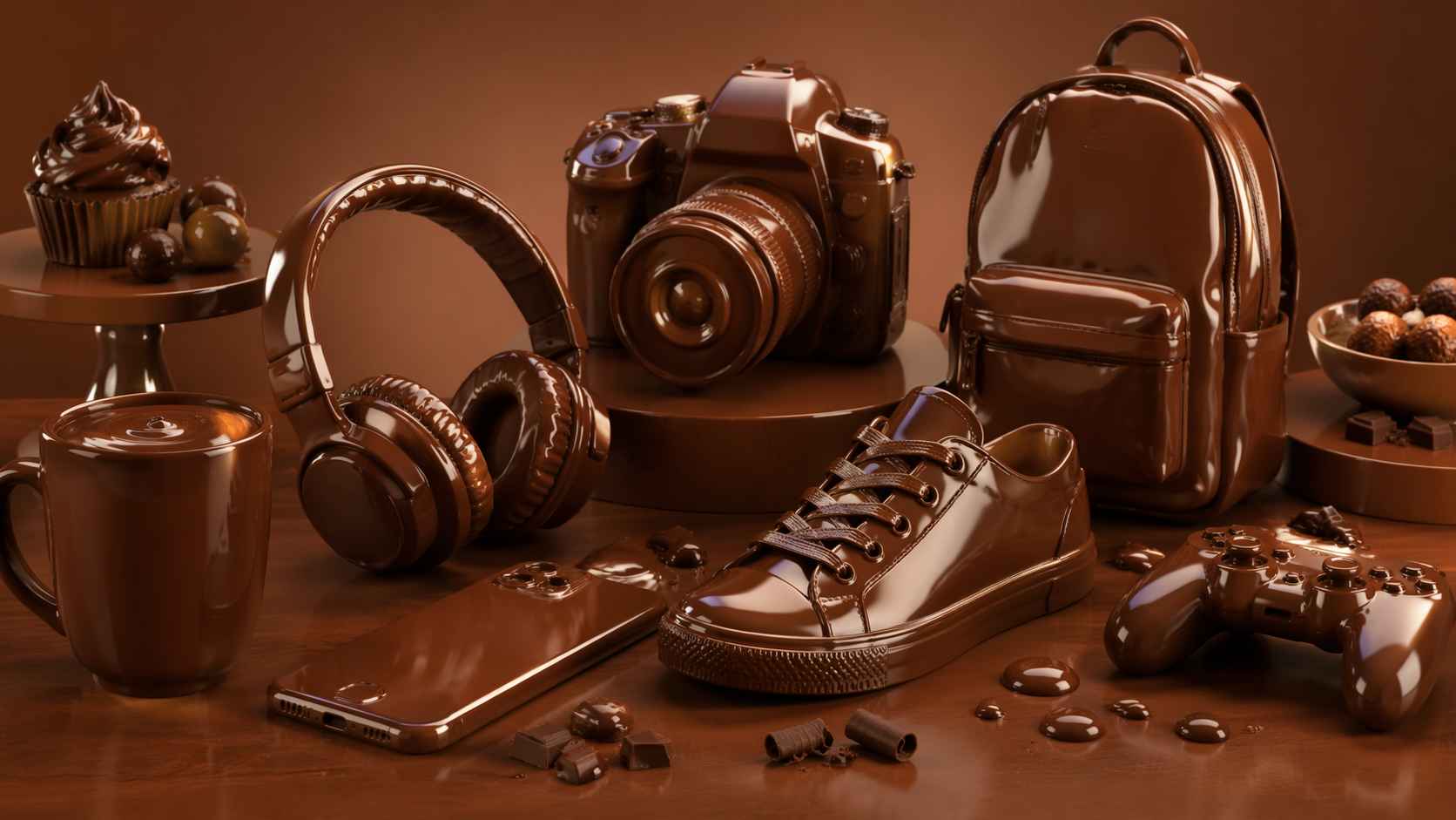 Dreamina AI chocolate filter prompt halimbawa 2: Chocolate Drizzle Still Life