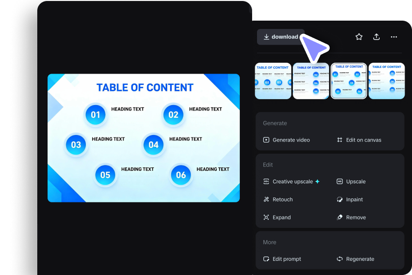 Refine and download your assets