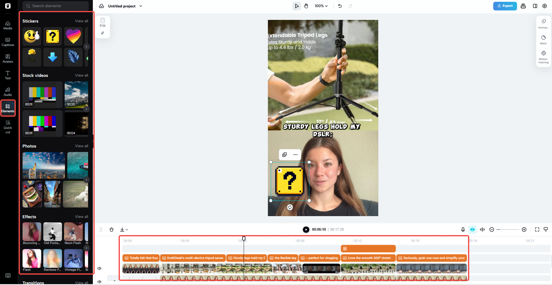 I-drag at i-drop ang mga effect o larawan