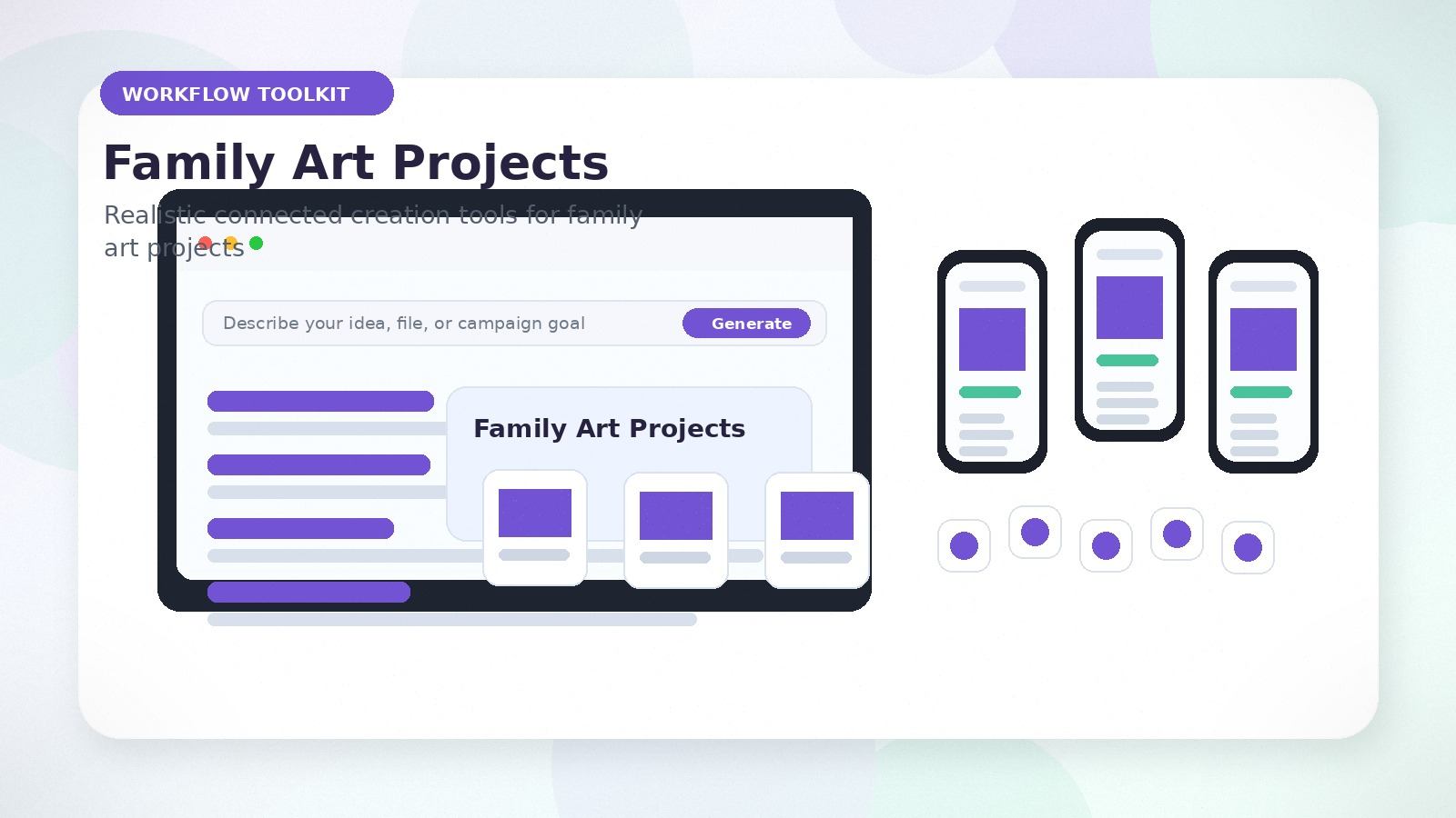 Family Art Projects realistic workflow toolkit visual for family art projects