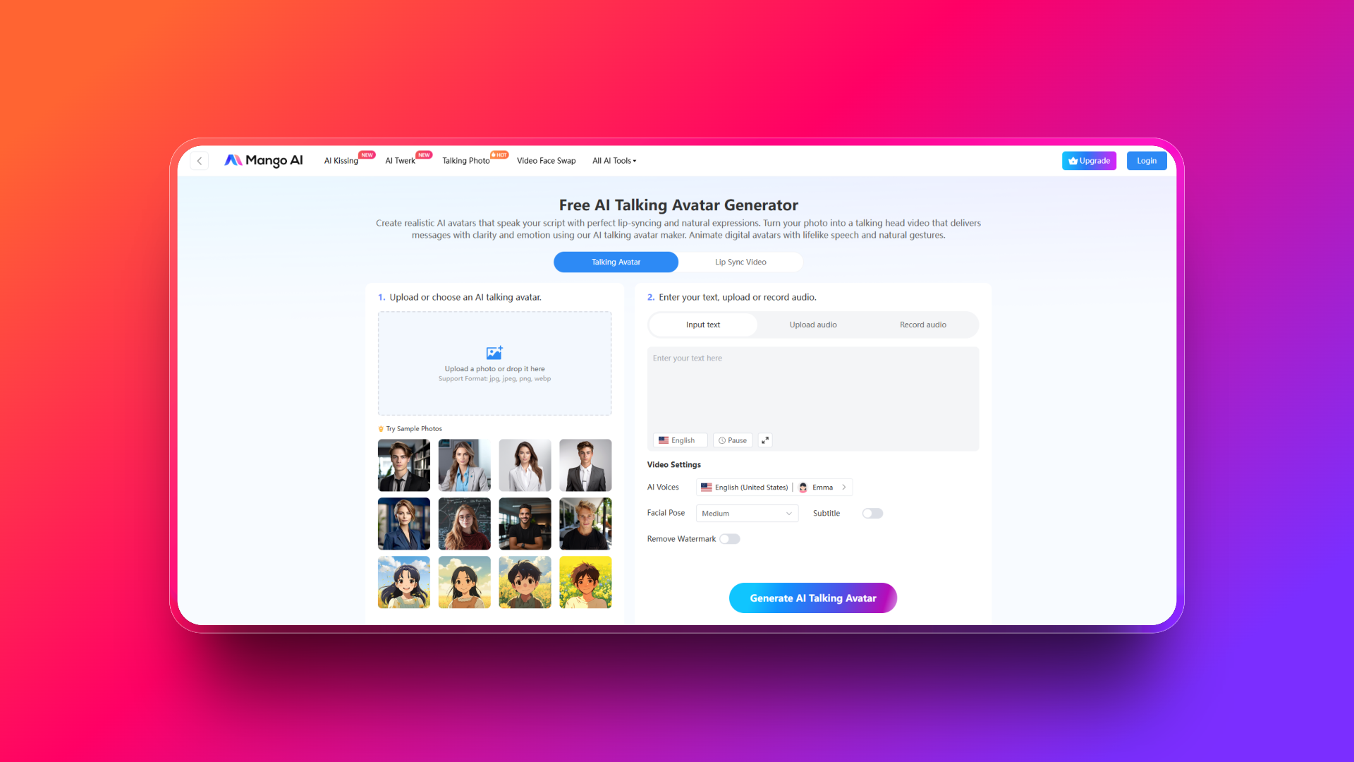 AI talking avatar by Mango AI