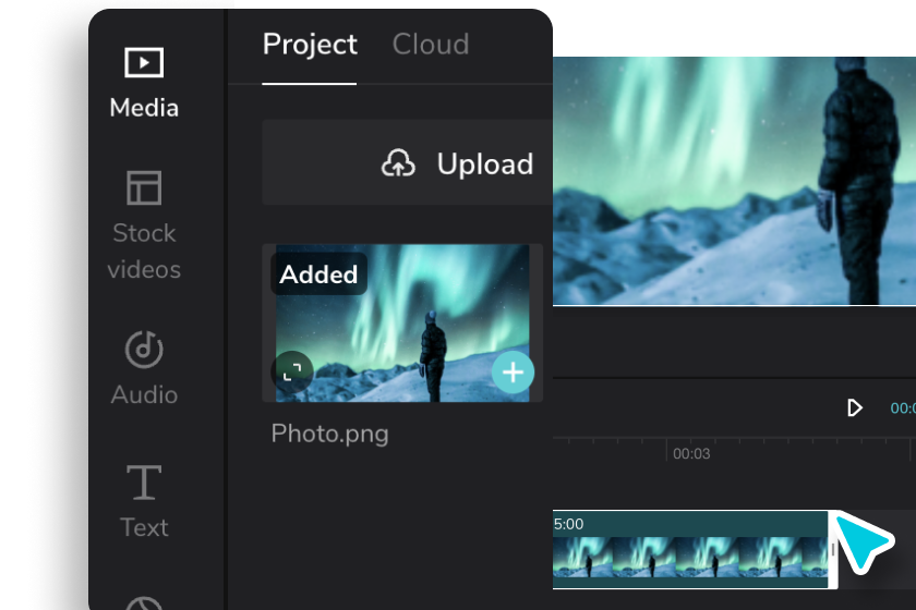 Import pictures into timeline