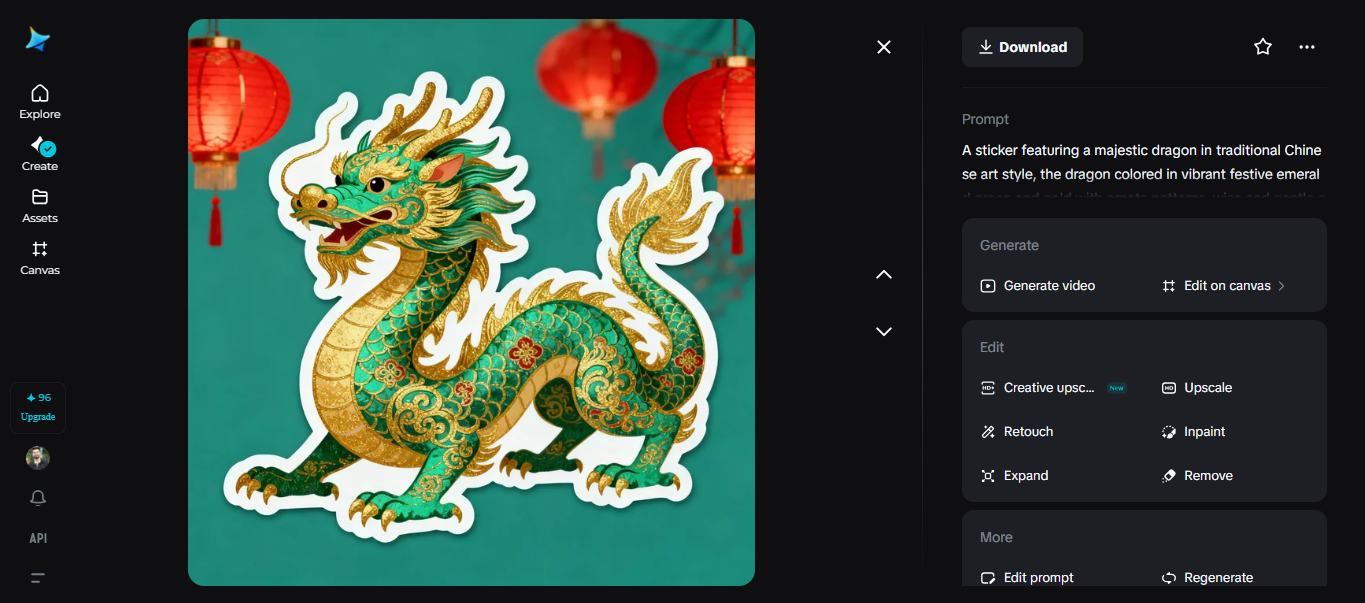 새해 축하 행사를 위한 조디악 동물 스티커를 보여주는 이미지