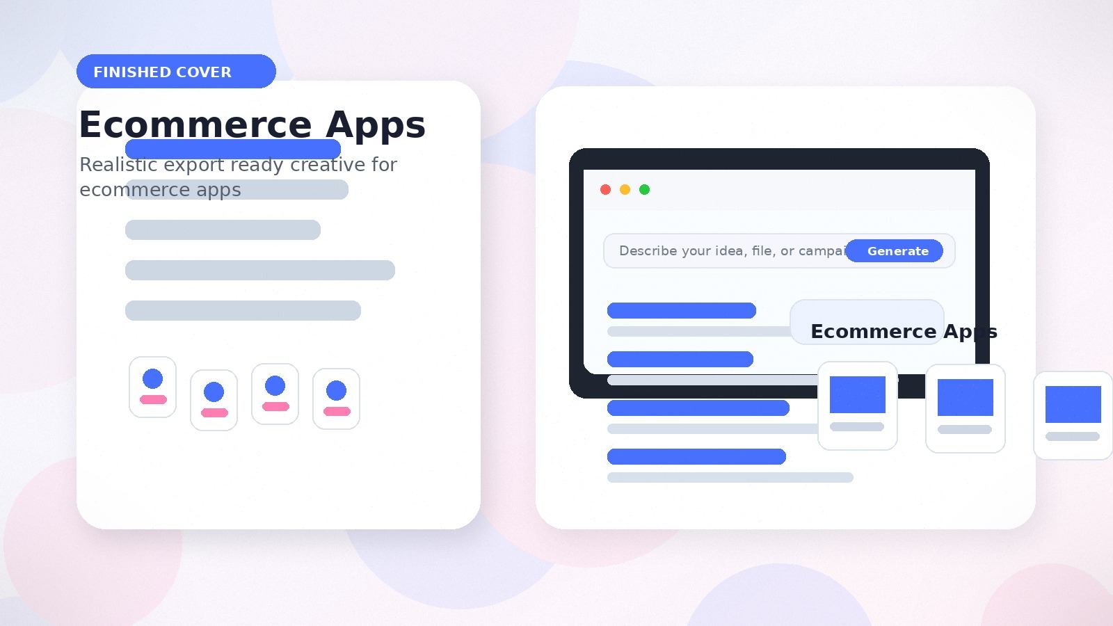 Ecommerce Apps realistic finished cover visual for ecommerce apps