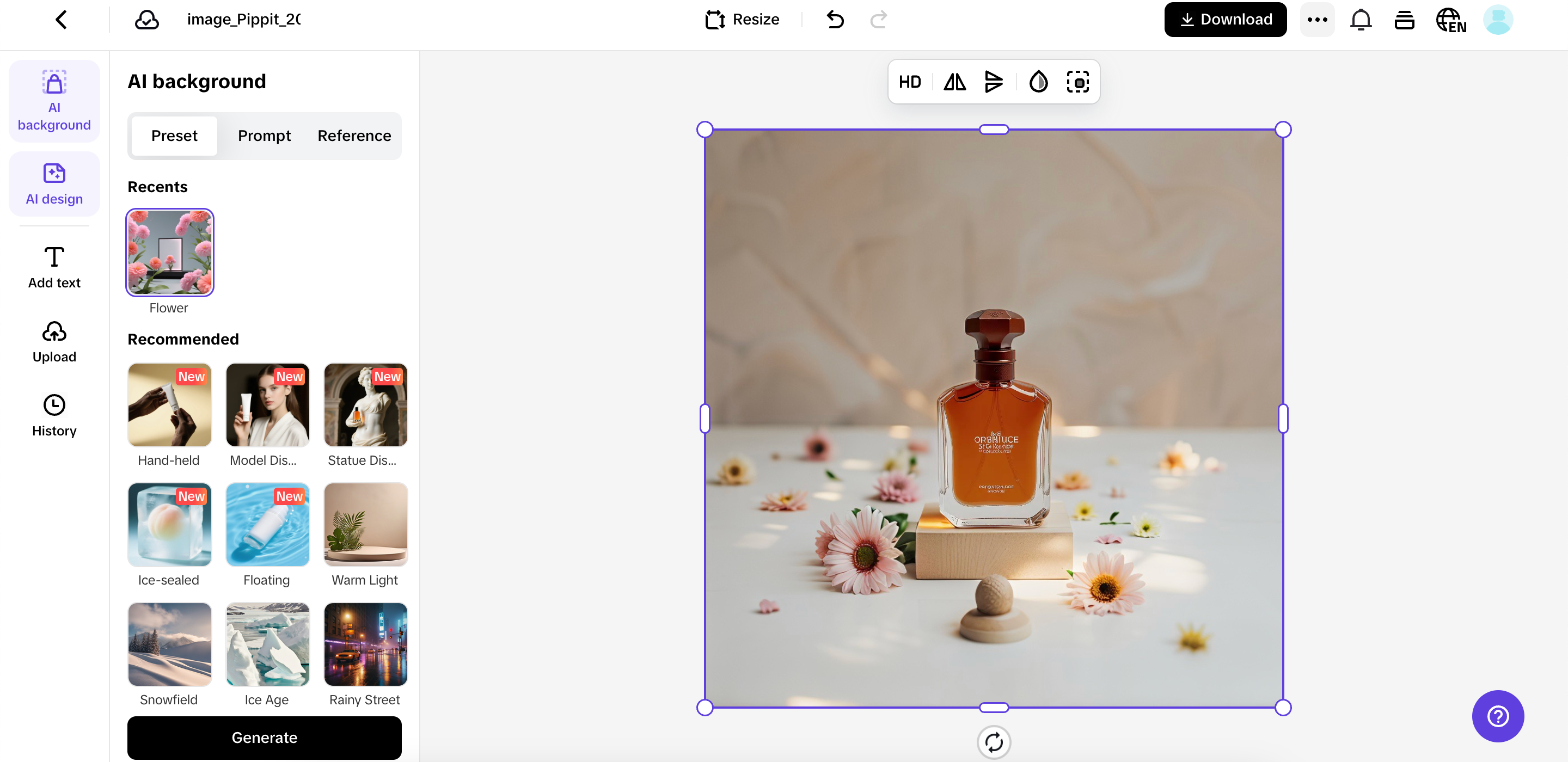 Reka latar belakang anda dengan AI