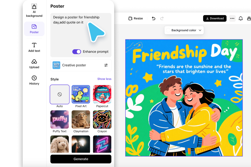 Enter prompt and generate