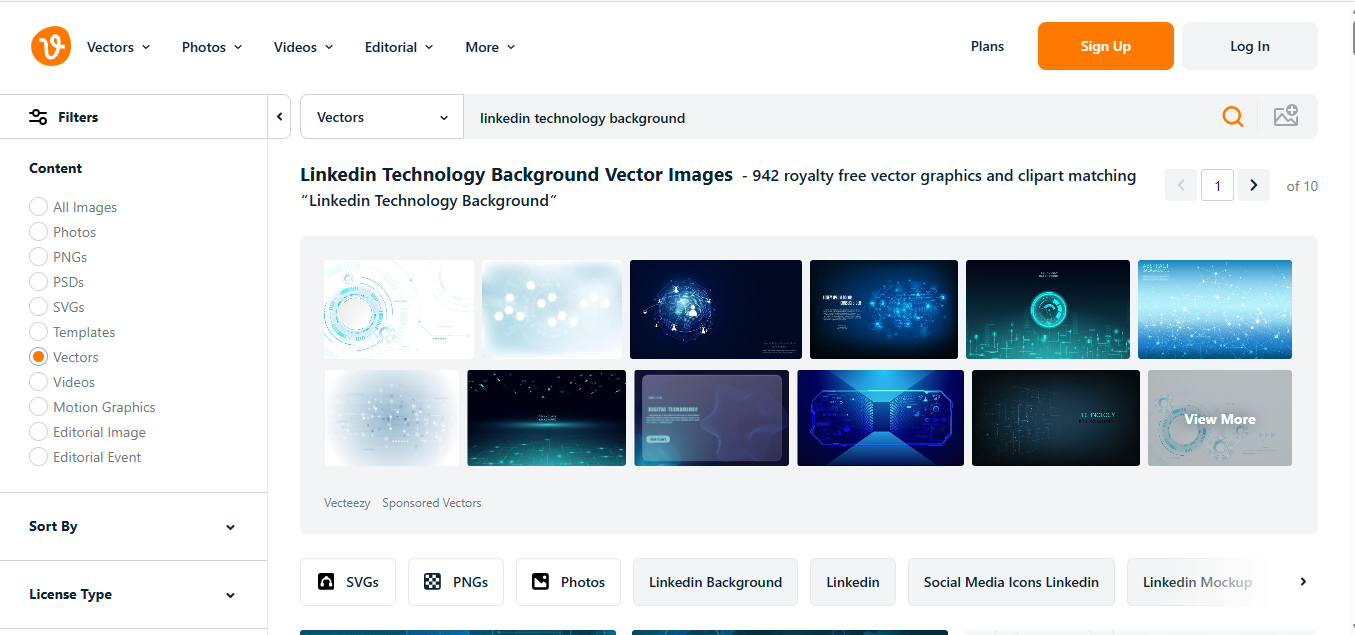 Vecteezy - a resourceful platform for LinkedIn tech backgrounds