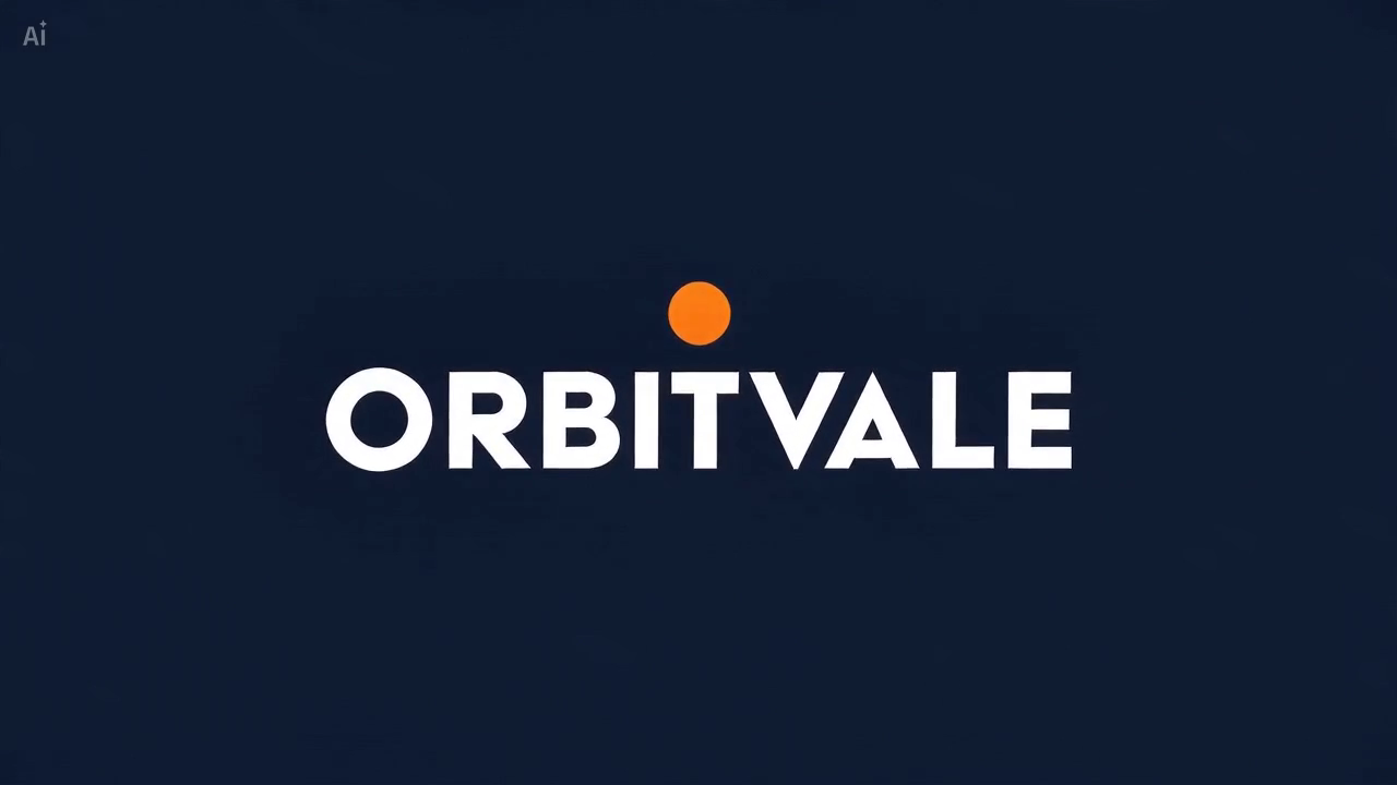 Actual revised CapCut AI output at 2.5 seconds with a smaller complete ORBITVALE wordmark