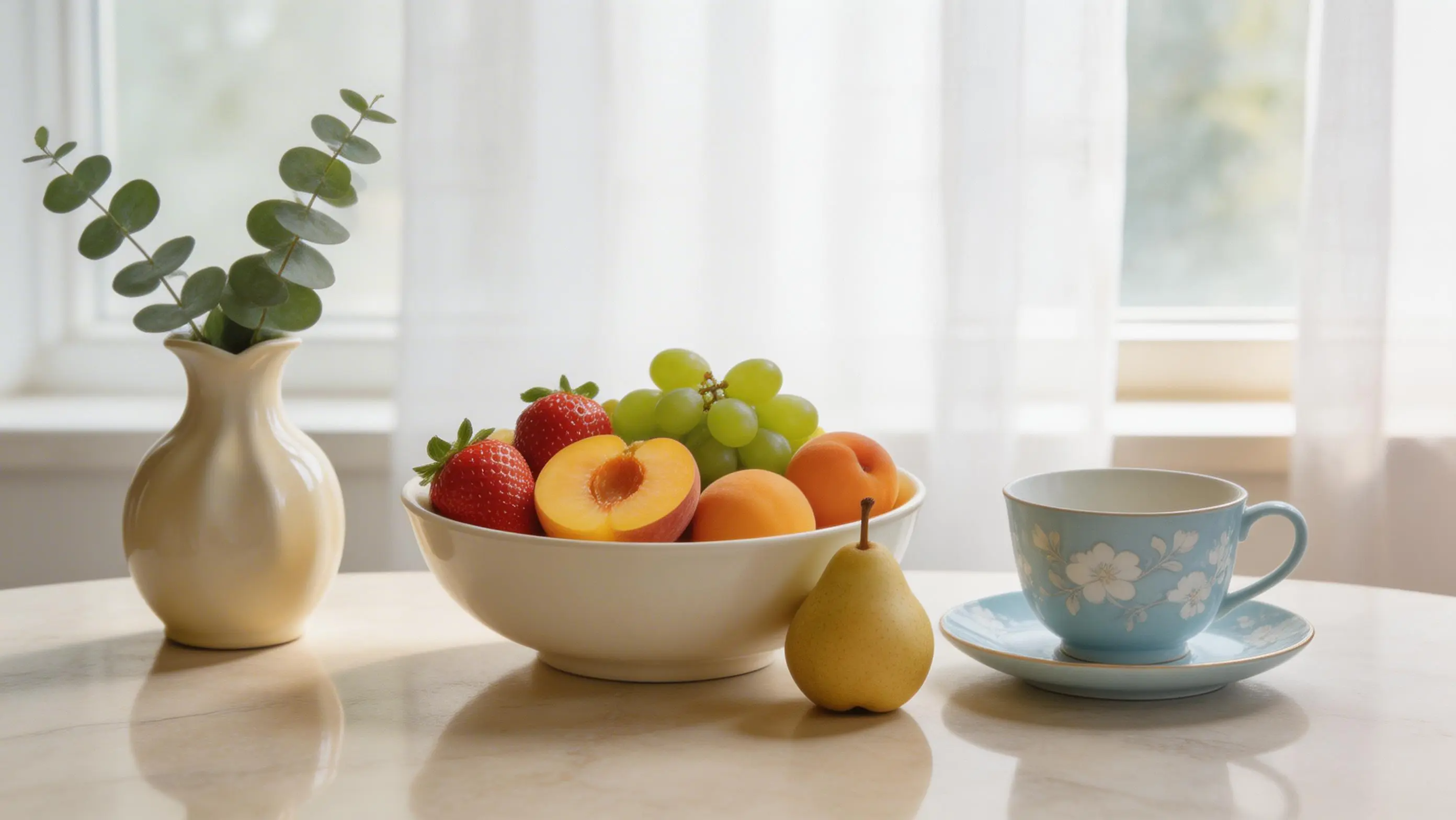 Oggetti di natura morta in morbida illuminazione diffusa