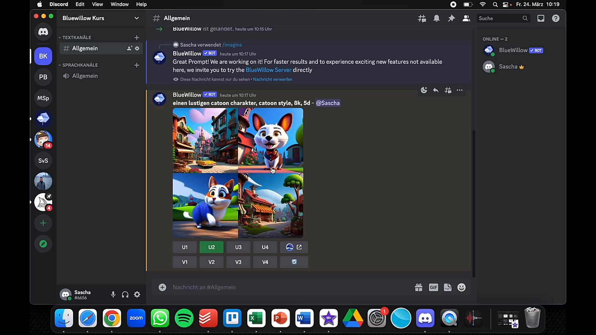 BlueWillow - the ideal Discord AI image generator