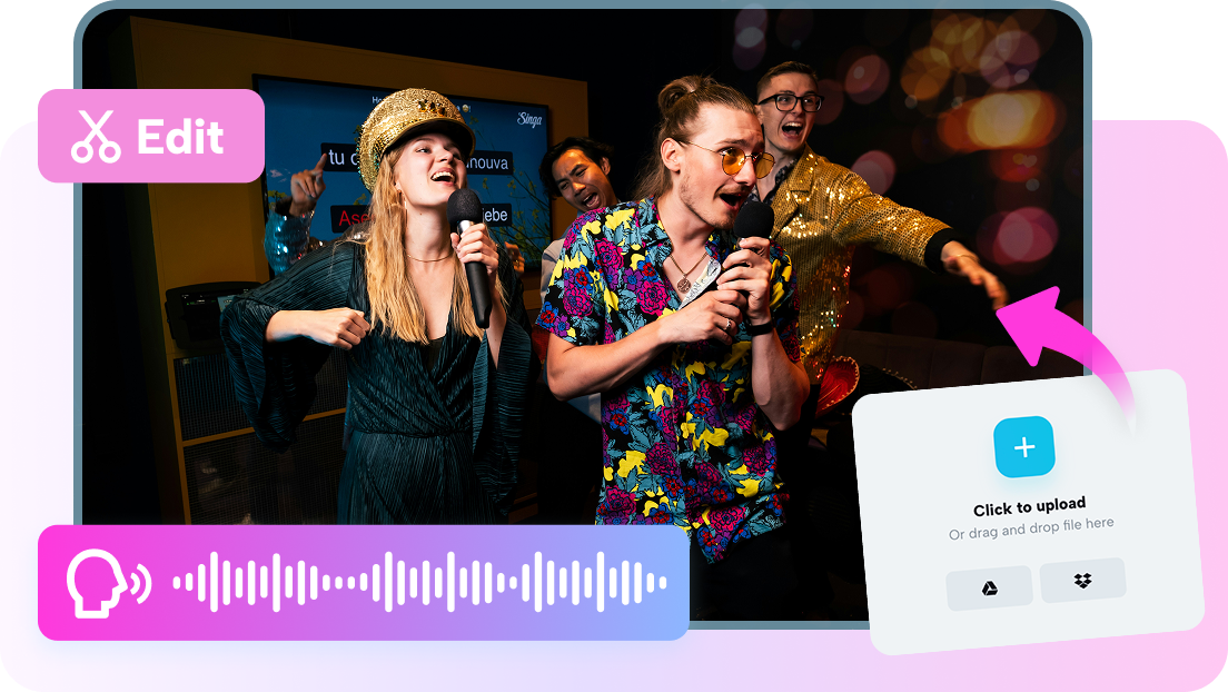 Remove vocals from MP3, MP4, or WAV with AI precision