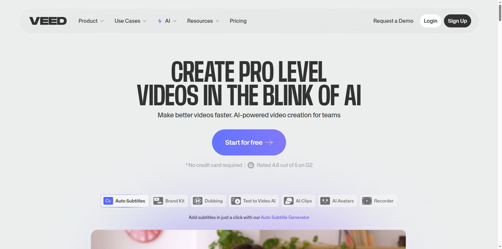 Giao diện của VEED.io