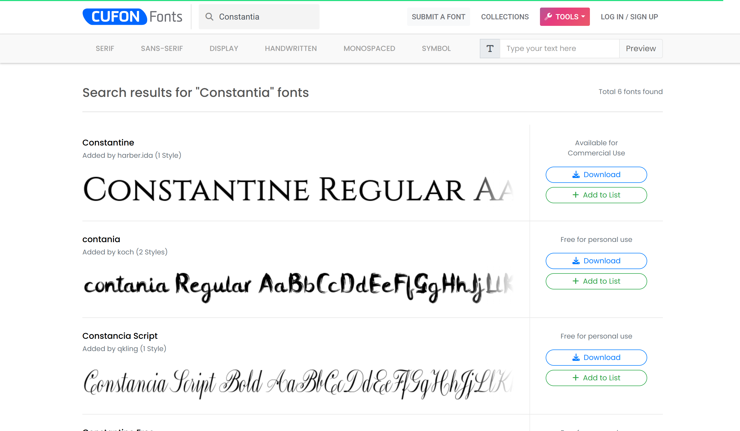 CufonFonts for Constantia fonts download