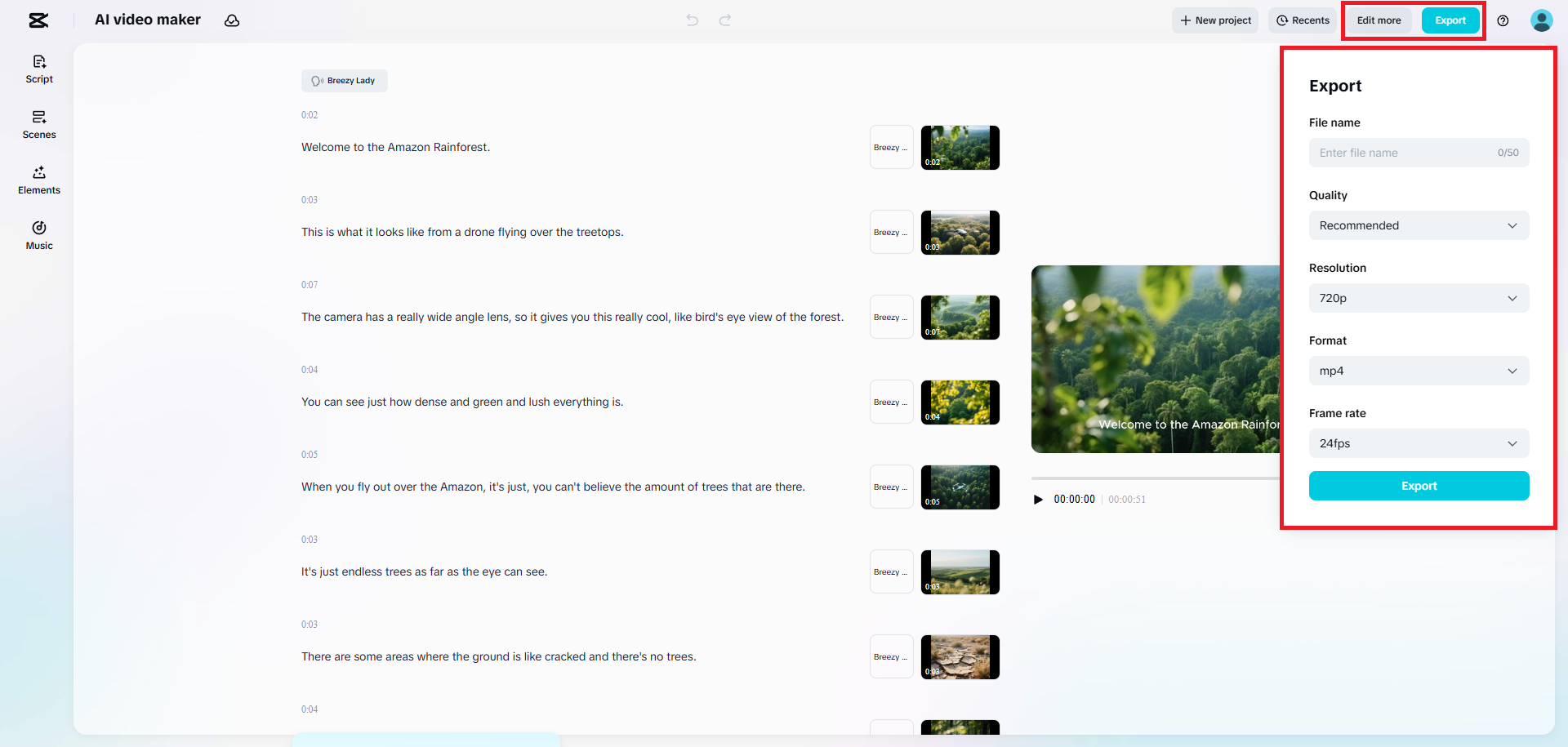 Download your created AI video