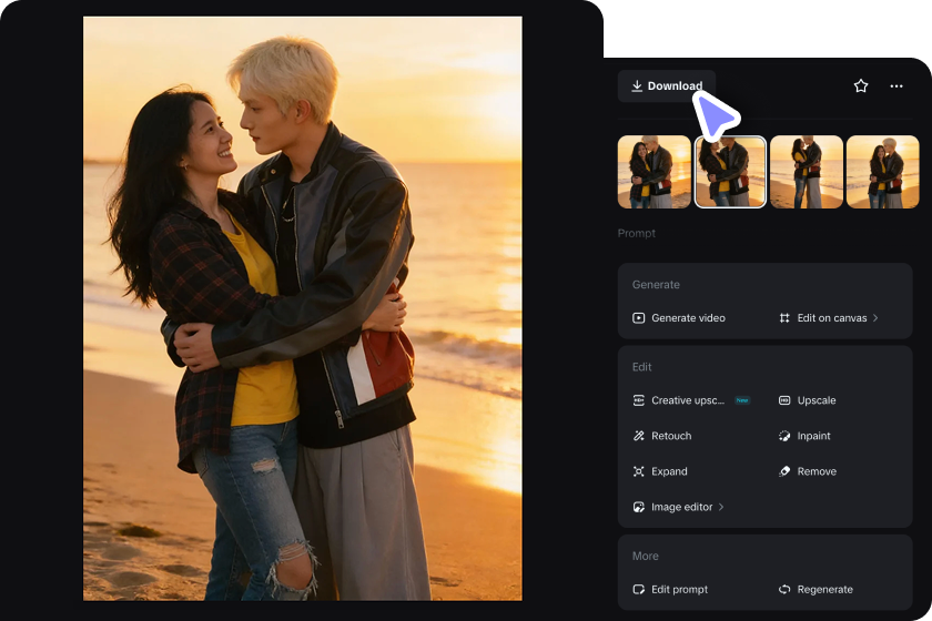 Refine and download your couple photo
