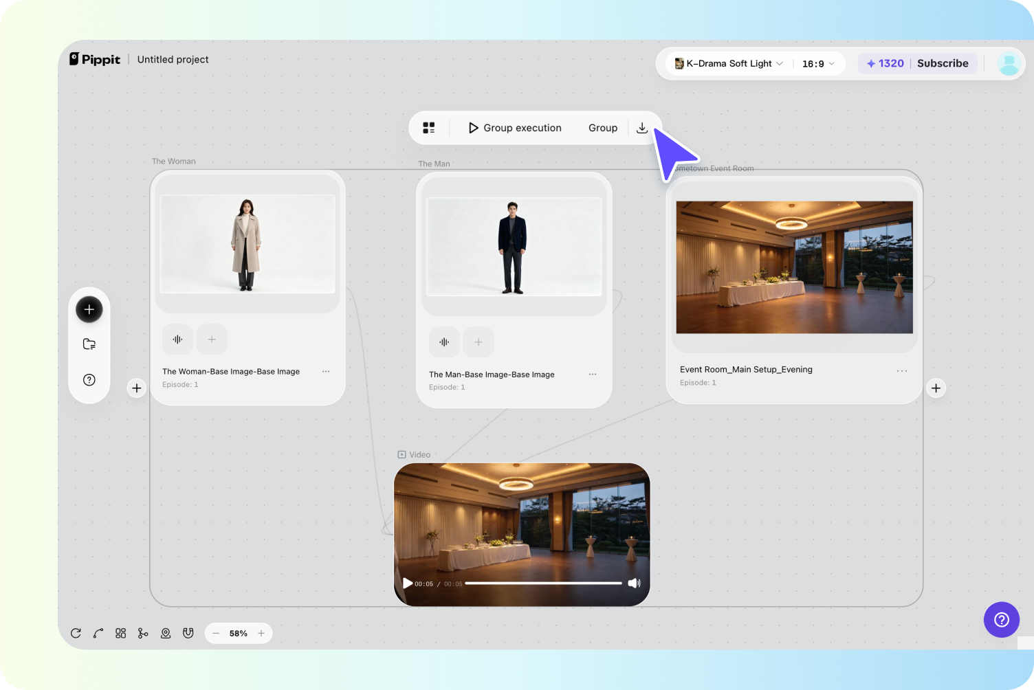 Animate elements and bulk export