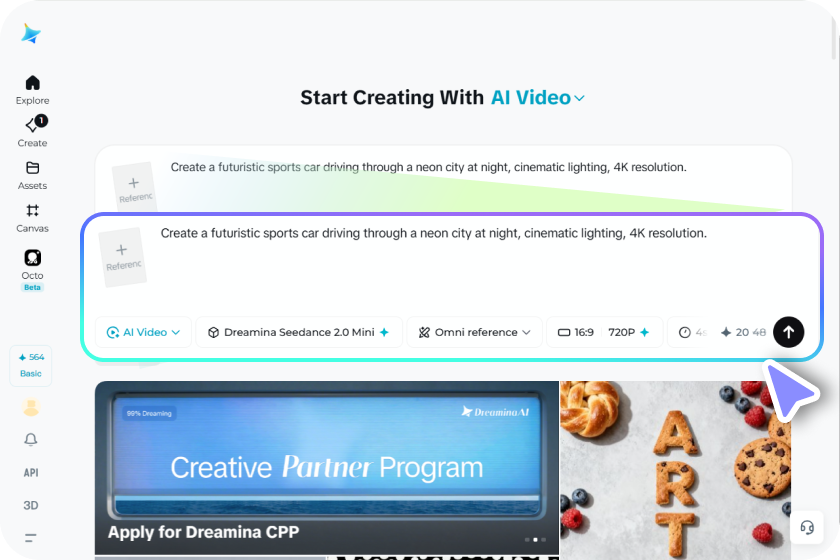 Carica video e aggiungi prompt flip