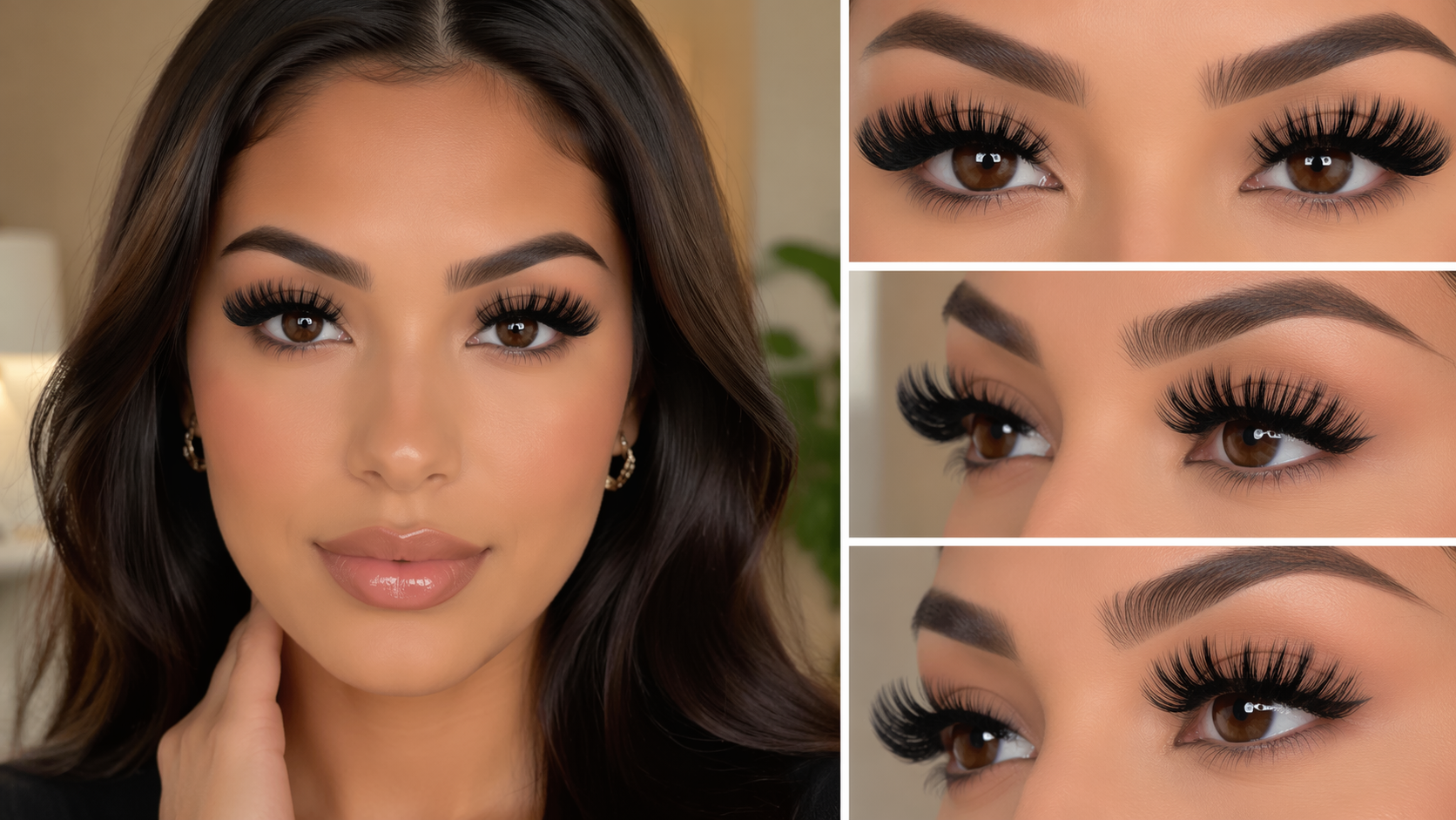 Dreamina virtual eyelash try on prompt example 2: dramatic volume lashes preview