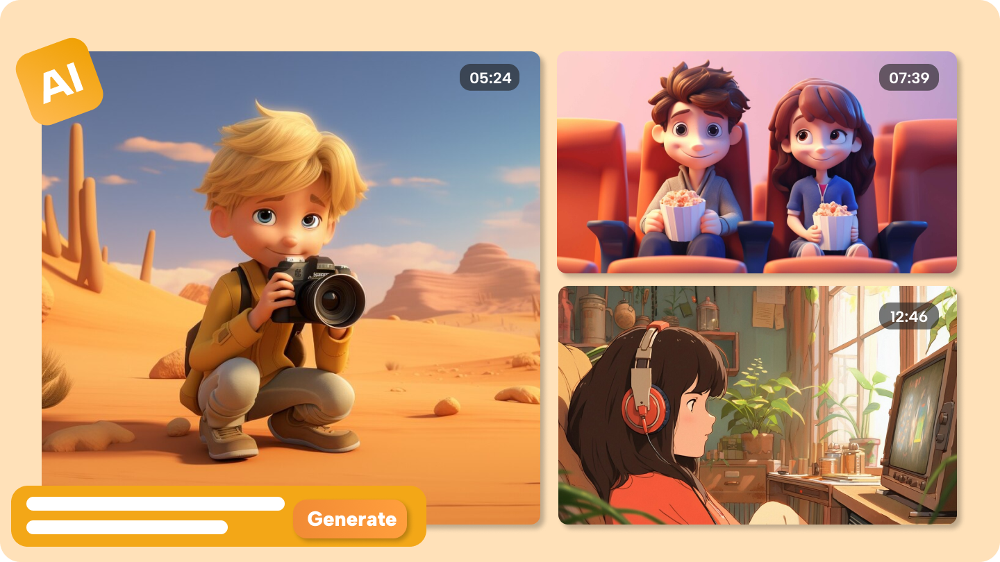 Texto para vídeo animado ai