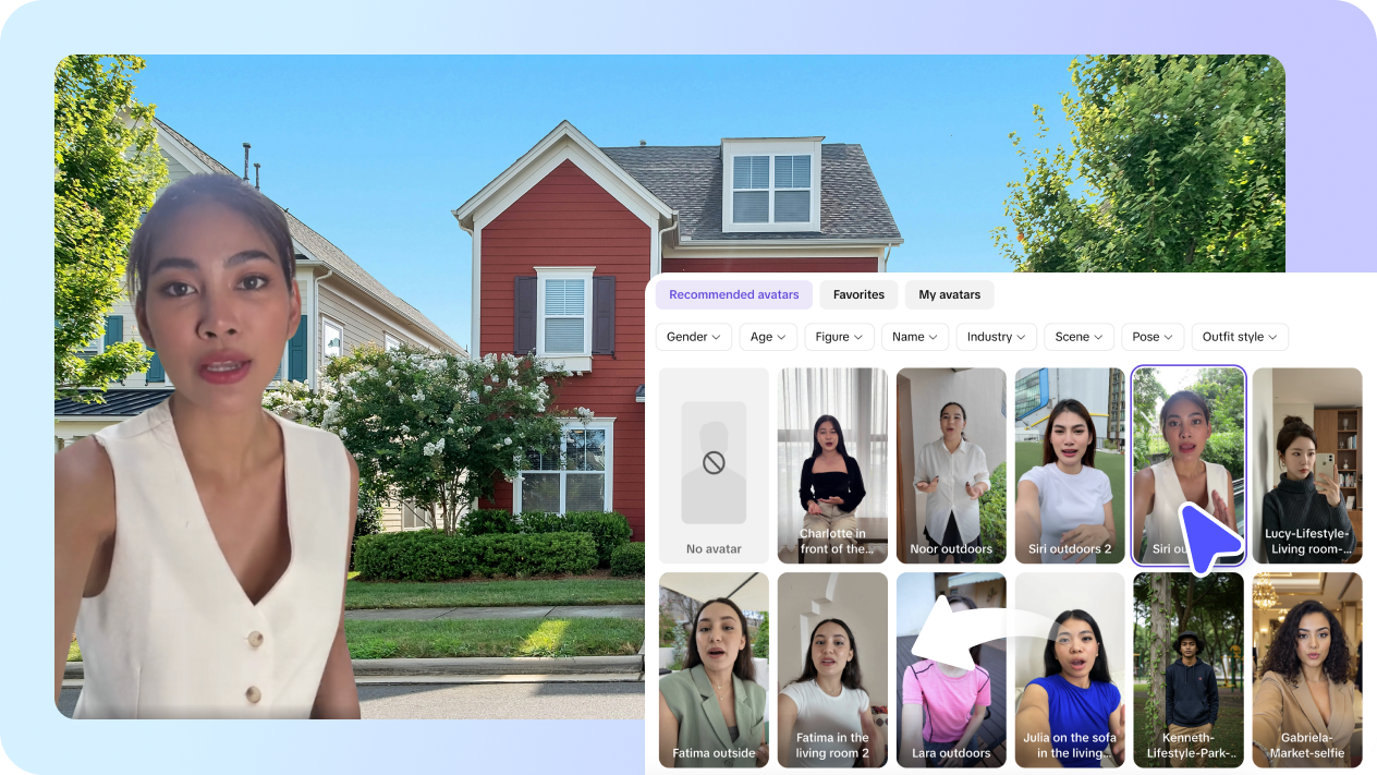 Lifelike talking avatars for interactive walkthroughs