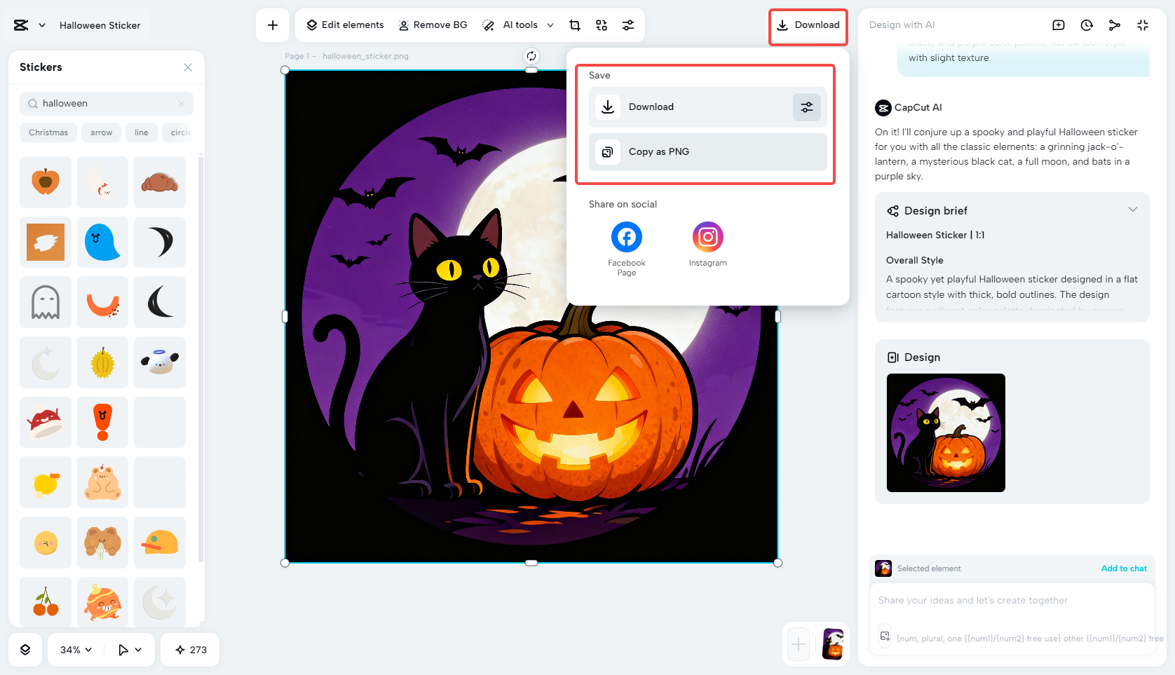 Export Halloween sticker