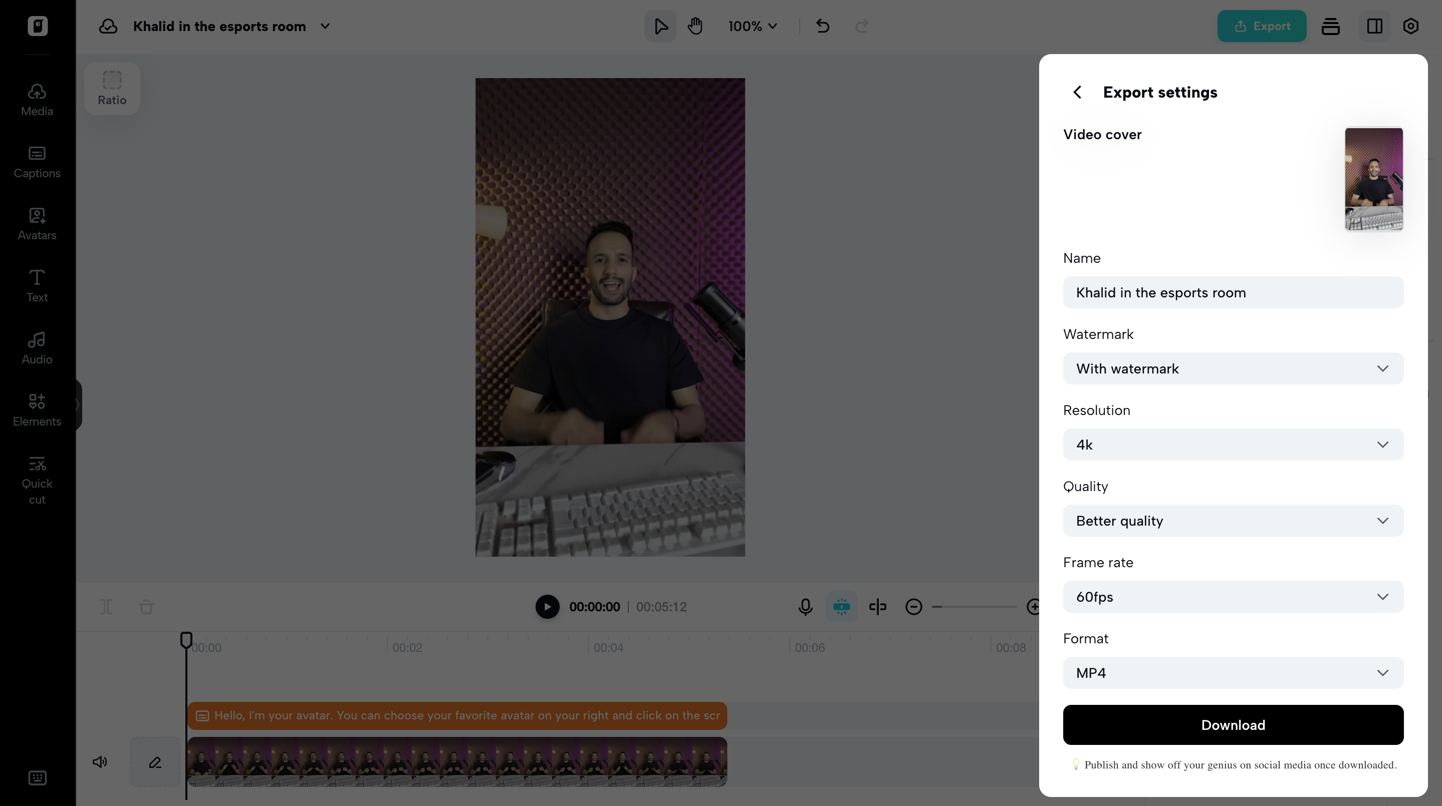 High-resolution export