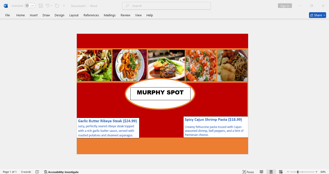 hoe maak je een menu op woord