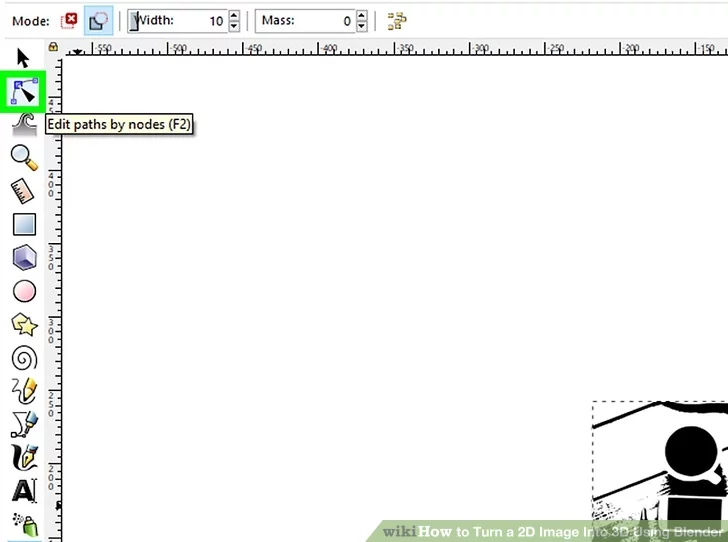 Gunakan alat 'Edit paths by the node' untuk memperbaiki gambar SVG