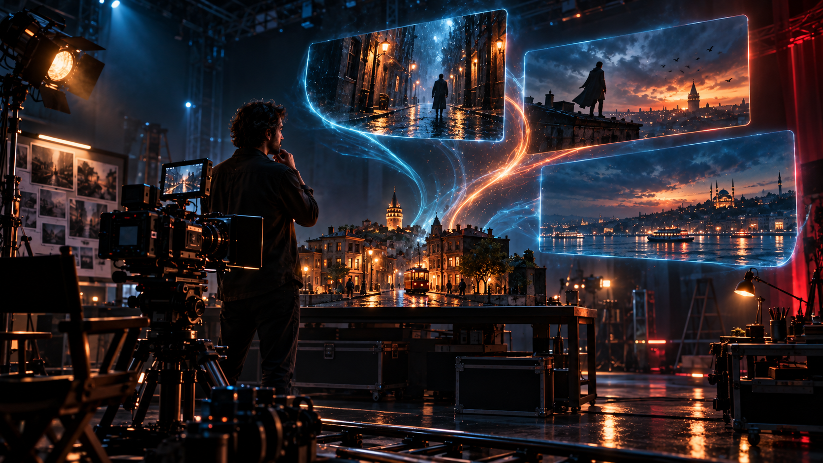 Filmmaker visualiseert filmische verhaalscènes vóór productie